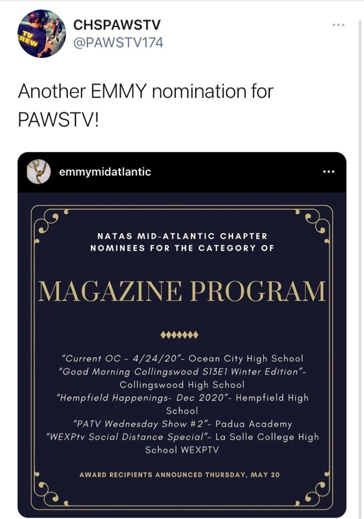 student Emmy nomination 